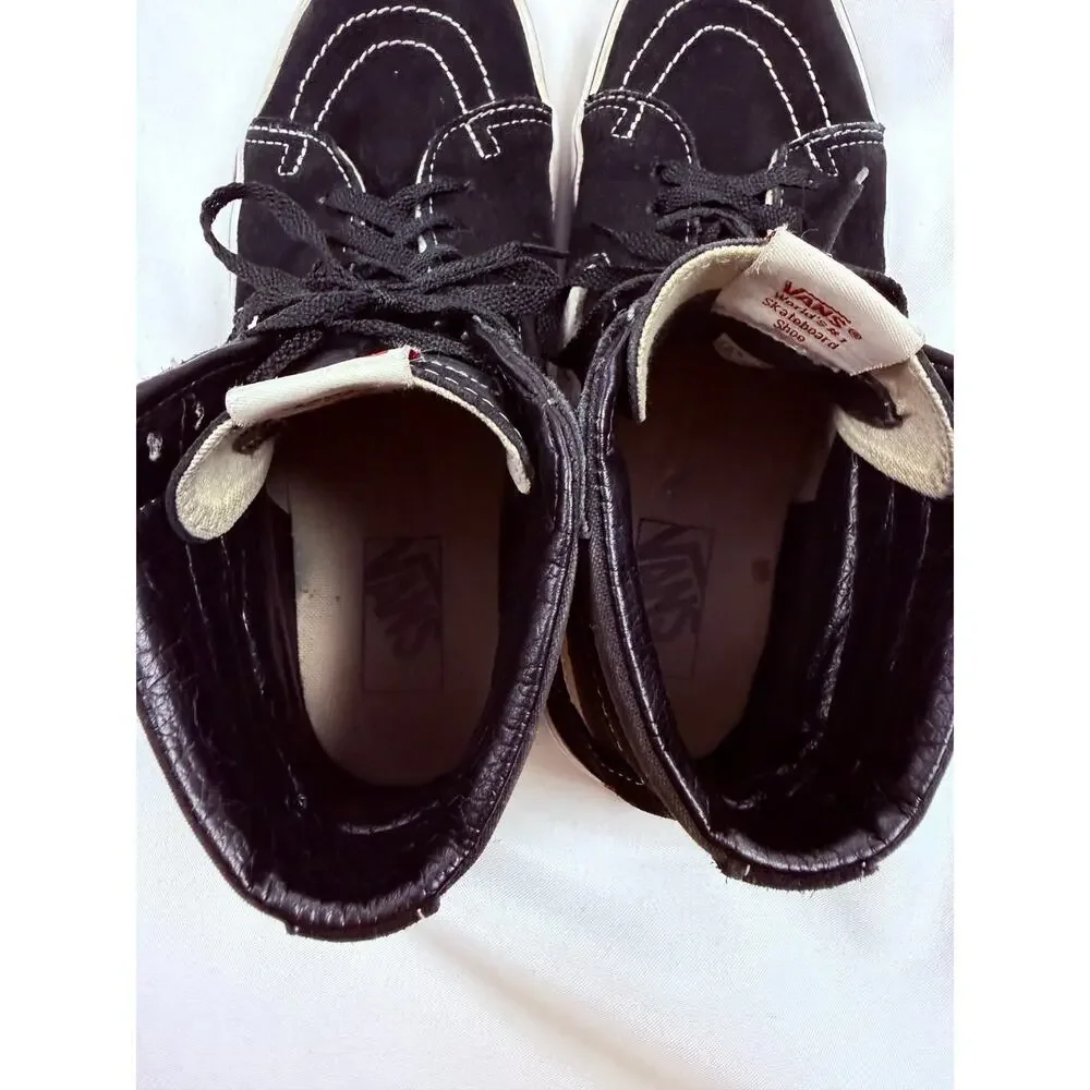Vans Sk8 Hi Black White Stripe High Top Skate Shoes Mens 8.5 Womens 10
